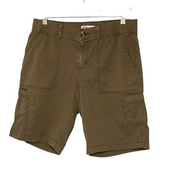 Sonoma Goods For Life Utility Cargo Shorts Hunter Green Knit 10 - Picture 3 of 7